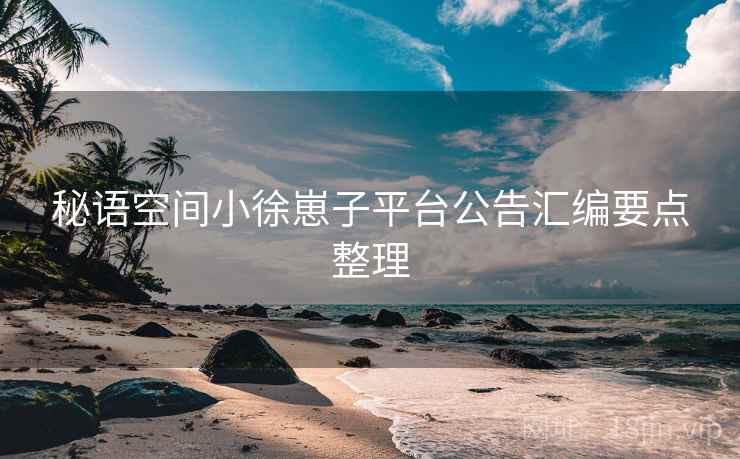 秘语空间小徐崽子平台公告汇编要点整理